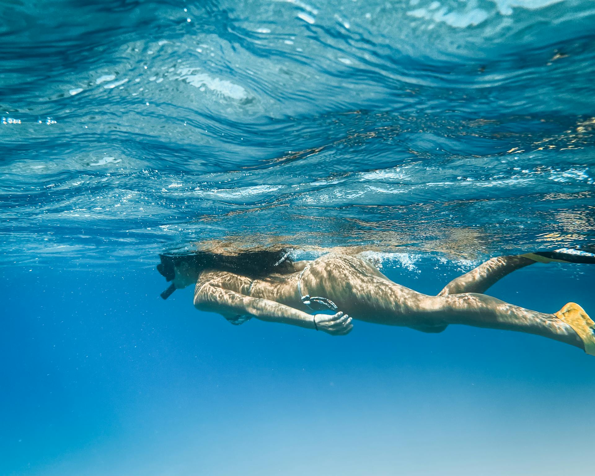 snorkeling in Gran Canaria person