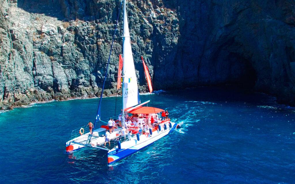 white tenerife private catamaran charter for 50 persons-3